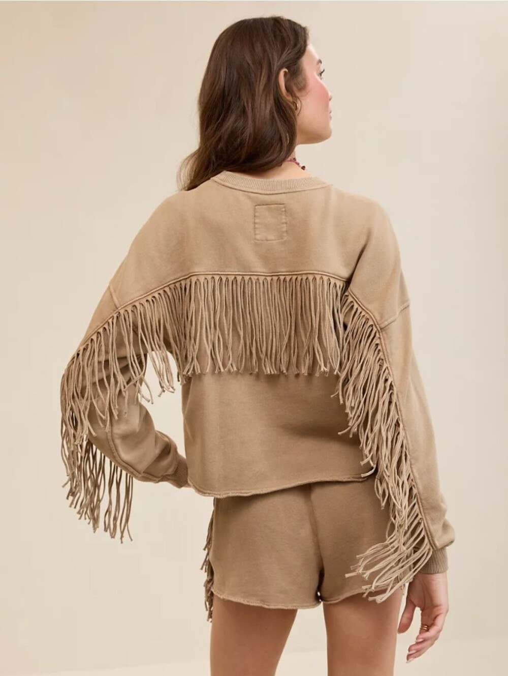 aerie Festival Fringe Crew Sweatshirt - Size L - Picture 4 of 6